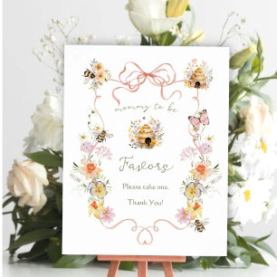 Aquarell-Blumen-Mommy-to-Bee-Baby-Shower-Geschenke Poster