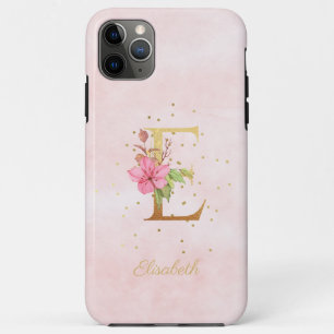 Aquarell-Blumen-Monogramm-Name-Initiale E Buchstab Case-Mate iPhone Hülle