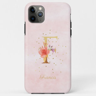 Aquarell-Blumen-Monogramm-Name-Initiale F Buchstab Case-Mate iPhone Hülle
