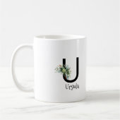 Aquarell-Blumen-Monogramm-Rentner-Kaffeetasse Kaffeetasse (Links)