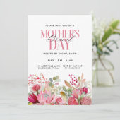 Aquarell Blumen Muttertags-Brunch-Einladung Einladung (Stehend Vorderseite)