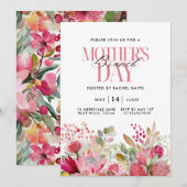 Aquarell Blumen Muttertags-Brunch-Einladung Einladung (Vorne/Hinten)