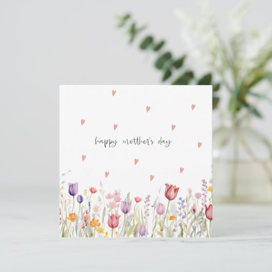 Aquarell-Blumen-Muttertagskarte Feiertagskarte (Stehend Vorderseite)