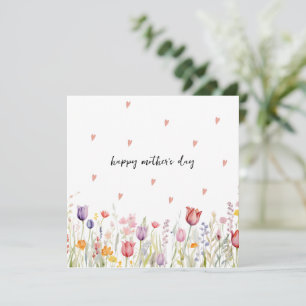 Aquarell-Blumen-Muttertagskarte Feiertagskarte