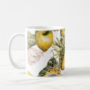 Aquarell-Blumen nahtloses Muster. Handgemalt l Kaffeetasse