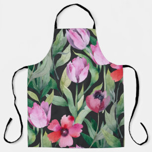 Aquarell-Blumen, nahtloses schönes Muster. Schürze