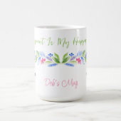 Aquarell-Blumen-Needlepoint Glücksort NAME Kaffeetasse (Mittel)