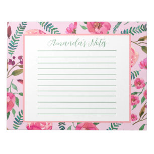 Aquarell-Blumen Notizblock