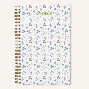 Aquarell-Blumen-Notizbuch - Blau Notizblock