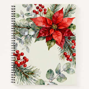 Aquarell-Blumen-Notizbuch mit Beeren Notizblock