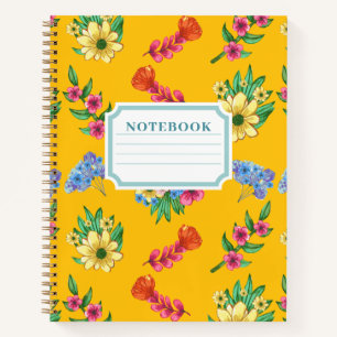 Aquarell-Blumen-Notizbuch Notizblock