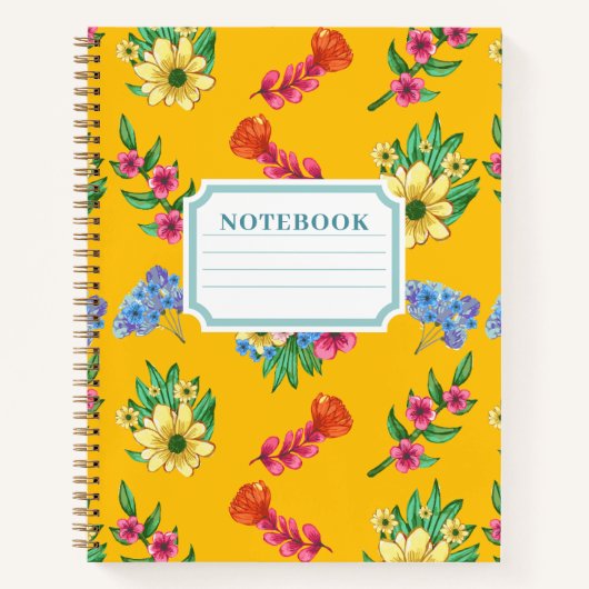 Aquarell-Blumen-Notizbuch Notizblock (Vorderseite)