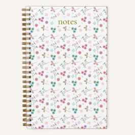 Aquarell-Blumen-Notizbuch - Rosa Notizblock