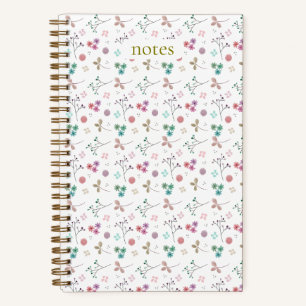 Aquarell-Blumen-Notizbuch - Rosa Notizblock