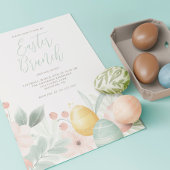 Aquarell-Blumen-Oster-Brunch Einladung