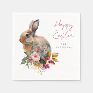 Aquarell-Blumen-Ostern Serviette