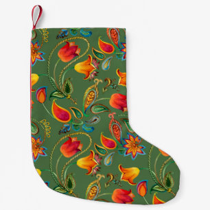 Aquarell-Blumen-Paisleymuster Kleiner Weihnachtsstrumpf