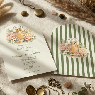 Aquarell Blumen Parfüm Brautparty Torbogen Einladung