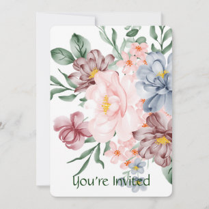 Aquarell-Blumen-Party-Einladung Einladung
