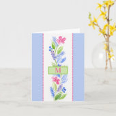 Aquarell-Blumen Pastellfarben NAME INITIALE Karte (Gelbe Blume)