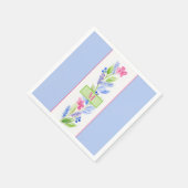 Aquarell-Blumen Pastellfarben NAME INITIALE Serviette (Ecke)