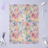 Aquarell-Blumen-Patchwork-Decoupage-Papier im Früh Seidenpapier (Basteln)