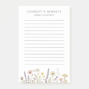Aquarell-Blumen-Personalisierte-To-Do-Liste Post-it Klebezettel