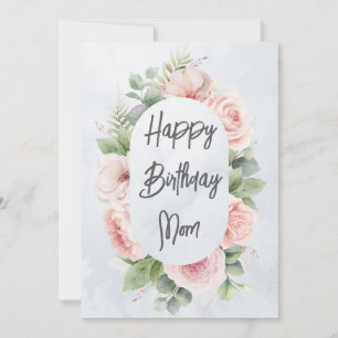 Aquarell-Blumen-Personalisierter Geburtstag Mama S Feiertagskarte