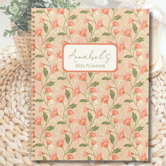 Aquarell-Blumen-Personalisierter Planer