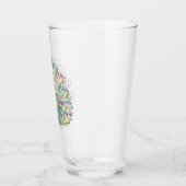 Aquarell-Blumen-Pfau Glas (Links)