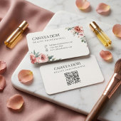 Aquarell-Blumen-Rosen-Schönheits-Profi-QR-Code Visitenkarte