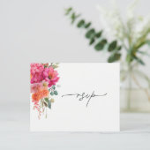 Aquarell-Blumen-RSVP-Antwort Ankündigungspostkarte (Stehend Vorderseite)