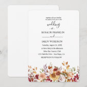 Aquarell-Blumen-Rustikale-Hochzeit Einladung (Vorne/Hinten)