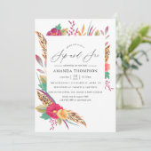 Aquarell-Blumen-Safari-Sip-and-See-Einladung Einladung (Stehend Vorderseite)