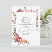 Aquarell-Blumen-Safari - Trinken und Betrachten Einladung (Stehend Vorderseite)