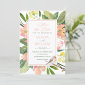 Aquarell-Blumen Save The Date (Stehend Vorderseite)
