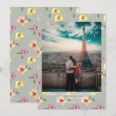 Aquarell-Blumen | Save the Date (Vorne/Hinten)