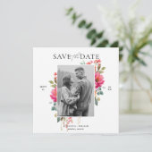 Aquarell-Blumen- Save the Date (Stehend Vorderseite)