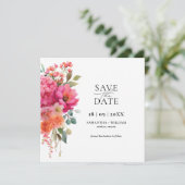 Aquarell-Blumen- Save-the-Date Ankündigung (Stehend Vorderseite)