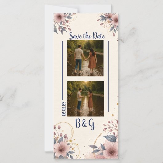 Aquarell-Blumen-Save-the-Date-Magnet Magneteinladung (Vorderseite)