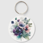 Aquarell-Blumen  Schlüsselanhänger (Vorderseite)