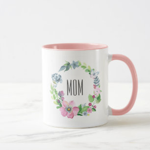 Aquarell-Blumen & Schmetterling Muttertag Tasse