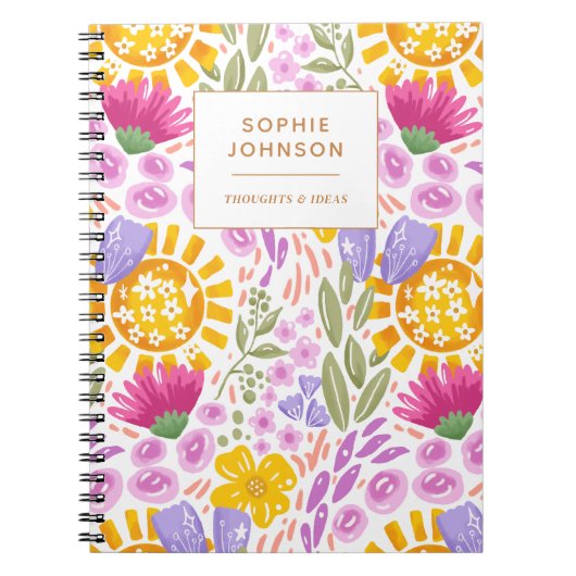Aquarell-Blumen Schön Persönlich Bunt Notizblock (Vorderseite)