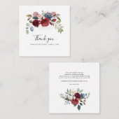 Aquarell-Blumen-Script-Hochzeit Danke Mitteilungskarte (Vorne/Hinten)
