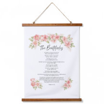 Aquarell-Blumen-Seligpreisungen-Schrift in Rosa