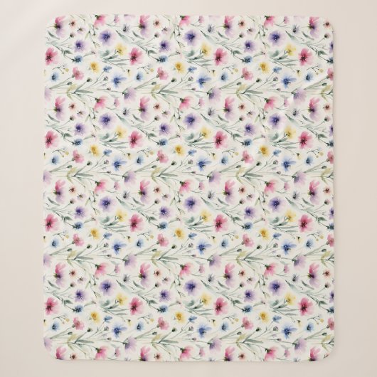 Aquarell-Blumen Sherpadecke (Vorderseite)