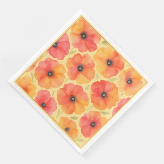 Aquarell-Blumen-Sommerparty Serviette (Ecke)