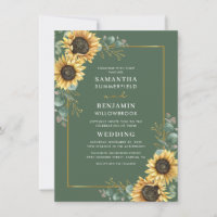 Aquarell Blumen Sonnenblume Eukalyptus Hochzeit