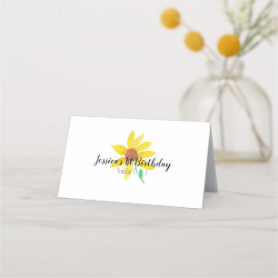Aquarell-Blumen-Sonnenblumen-einfache Tischkarten Platzkarte