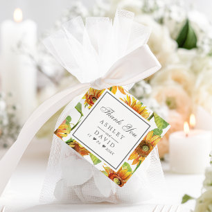 Aquarell-Blumen-Sonnenblumen-Hochzeit Geschenkanhänger